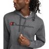 image:imageChampion Mens Pullover Fleece Hoodie Standard Fit Midweight Script Logo Available in Regular and Big amp TallGranite Heather  Classic Script Logo