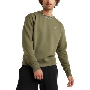 image:imageChampion Mens Mens Crewneck Fleece Sweatshirt Standard Fit Midweight C Logo Available in Regular and Big amp TallCargo Olive  C Logo