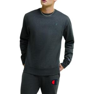 image:imageChampion Mens Mens Crewneck Fleece Sweatshirt Standard Fit Midweight C Logo Available in Regular and Big amp TallGranite Heather  C Logo