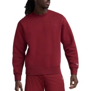 image:imageChampion Mens Mens Crewneck Fleece Sweatshirt Standard Fit Midweight C Logo Available in Regular and Big amp TallPomegranate  C Logo