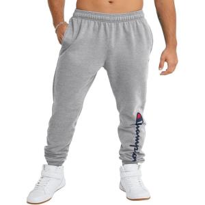 image:imageChampion Mens Powerblend Fleece JoggersOxford Gray  Classic Script Logo
