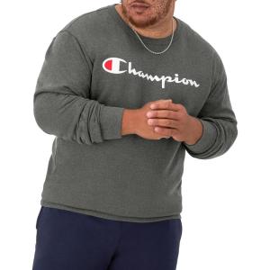 image:imageChampion mens Crewneck Sweatshirt Powerblend Fleece Hoodie Sweatshirt for Men Script Logo Reg Or Big amp TallGranite Heather  Classic Script Logo