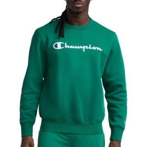 image:imageChampion mens Crewneck Sweatshirt Powerblend Fleece Hoodie Sweatshirt for Men Script Logo Reg Or Big amp TallVerdant Green  Classic Script Logo