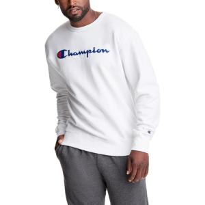 image:imageChampion mens Crewneck Sweatshirt Powerblend Fleece Hoodie Sweatshirt for Men Script Logo Reg Or Big amp TallWhite  Classic Script Logo