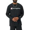 image:imageChampion Mens Long Sleeve Tshirt Classic Tshirt for Men Reg Or Big amp TallBlack Script