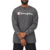 image:imageChampion Mens Long Sleeve Tshirt Classic Tshirt for Men Reg Or Big amp TallGranite Heather  Classic Script Logo