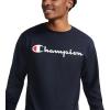 image:imageChampion Mens Long Sleeve Tshirt Classic Tshirt for Men Reg Or Big amp TallNavy  Classic Script Logo