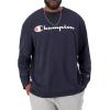 image:imageChampion Mens Long Sleeve Tshirt Classic Tshirt for Men Reg Or Big amp TallNavy  Classic Script Logo