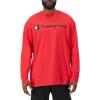 image:imageChampion Mens Long Sleeve Tshirt Classic Tshirt for Men Reg Or Big amp TallScarlet  Classic Script Logo