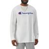 image:imageChampion Mens Long Sleeve Tshirt Classic Tshirt for Men Reg Or Big amp TallWhite  Classic Script Logo