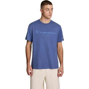 image:imageChampion Mens Classic Script Graphic Short Sleeve TShirt Standard Fit Script Logo Available in Regular and Big amp TallCoastal Fjord