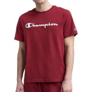 image:imageChampion Mens Classic Script Graphic Short Sleeve TShirt Standard Fit Script Logo Available in Regular and Big amp TallPomegranate