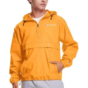 image:imageChampion Mens Jacket Stadium Fullzip Jacket Wind Resistant Water Resistant Jacket for MenC Gold Small  Small Script Logo
