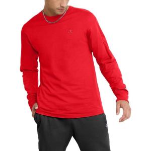 image:imageChampion Mens Long Sleeve Tshirt Classic Tshirt for Men Reg Or Big amp TallScarlet