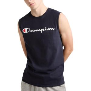 image:imageChampion Mens Muscle Tank Classic Graphic Muscle Tee Sleeveless Tshirt for Men Reg Or Big amp TallNavy  Classic Script Logo