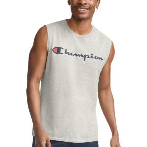 image:imageChampion Mens Muscle Tank Classic Graphic Muscle Tee Sleeveless Tshirt for Men Reg Or Big amp TallOxford Gray  Classic Script Logo