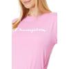 image:imageChampion Womens Classic Short Sleeve Graphic TShirt Standard Fit Script LogoPinkpoeny