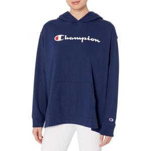 image:imageChampion Womens Hoodie Blank Canvas Powerblend Midweight Fleece Hoodie for WomenAthletic Navychampion Script