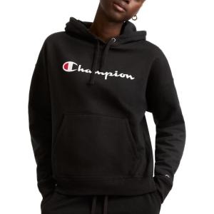 image:imageChampion Womens Hoodie Blank Canvas Powerblend Midweight Fleece Hoodie for WomenBlack  Classic Script Logo