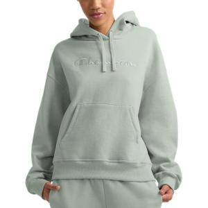 image:imageChampion Womens Hoodie Blank Canvas Powerblend Midweight Fleece Hoodie for WomenClever Sage  Embroidered Script Logo