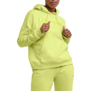 image:imageChampion Womens Hoodie Blank Canvas Powerblend Midweight Fleece Hoodie for WomenFrozen Lime Script