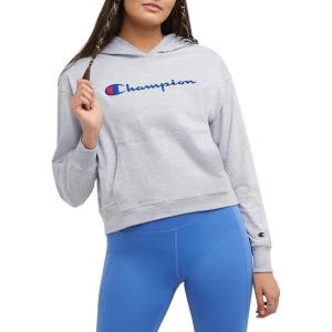 image:imageChampion Womens Hoodie Blank Canvas Powerblend Midweight Fleece Hoodie for WomenOxford Gray Champion Script