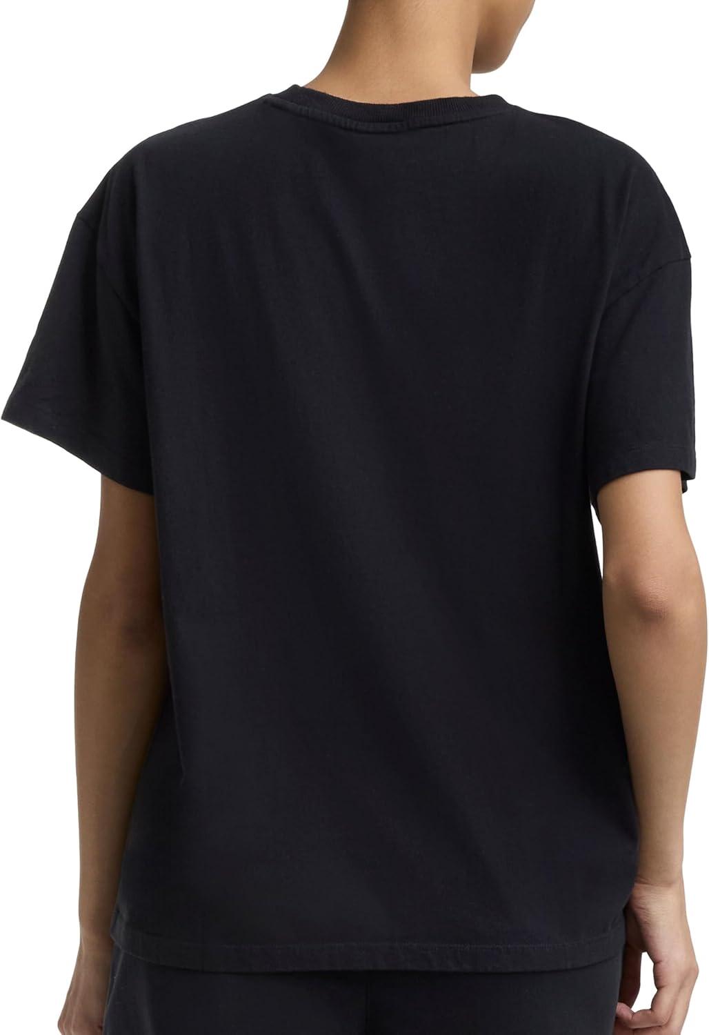 image:imageChampion Womens Classic Short Sleeve Graphic TShirt Loose Fit Script LogoBlack