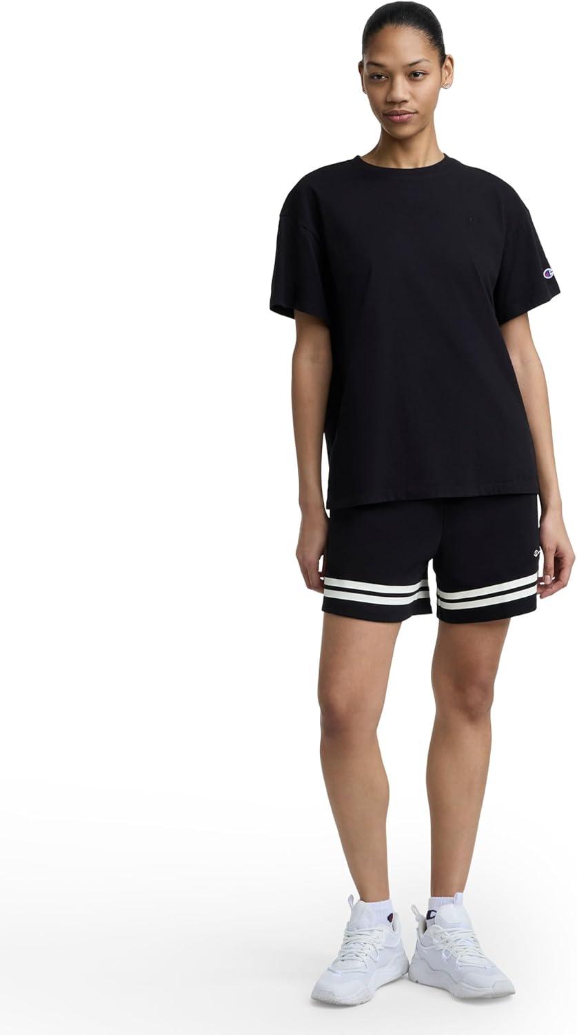 image:imageChampion Womens Classic Short Sleeve Graphic TShirt Loose Fit Script LogoBlack