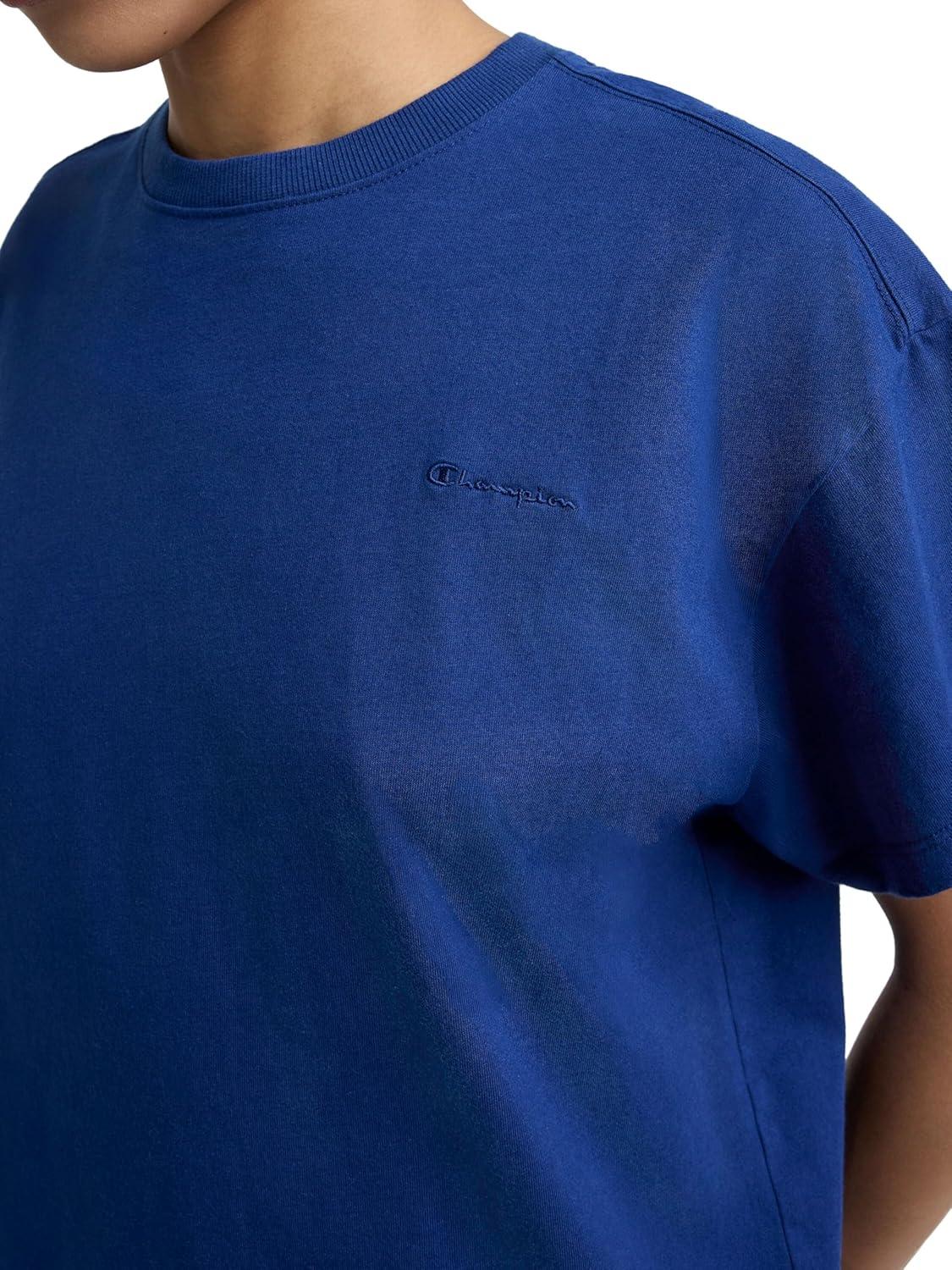 image:imageChampion Womens Classic Short Sleeve Graphic TShirt Loose Fit Script LogoBlue Depths