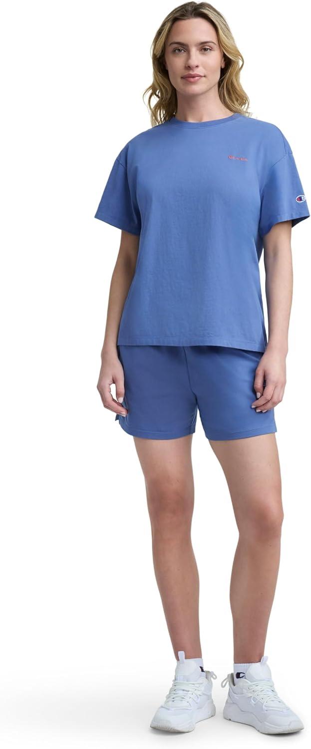 image:imageChampion Womens Classic Short Sleeve Graphic TShirt Loose Fit Script LogoCoastal Fjord