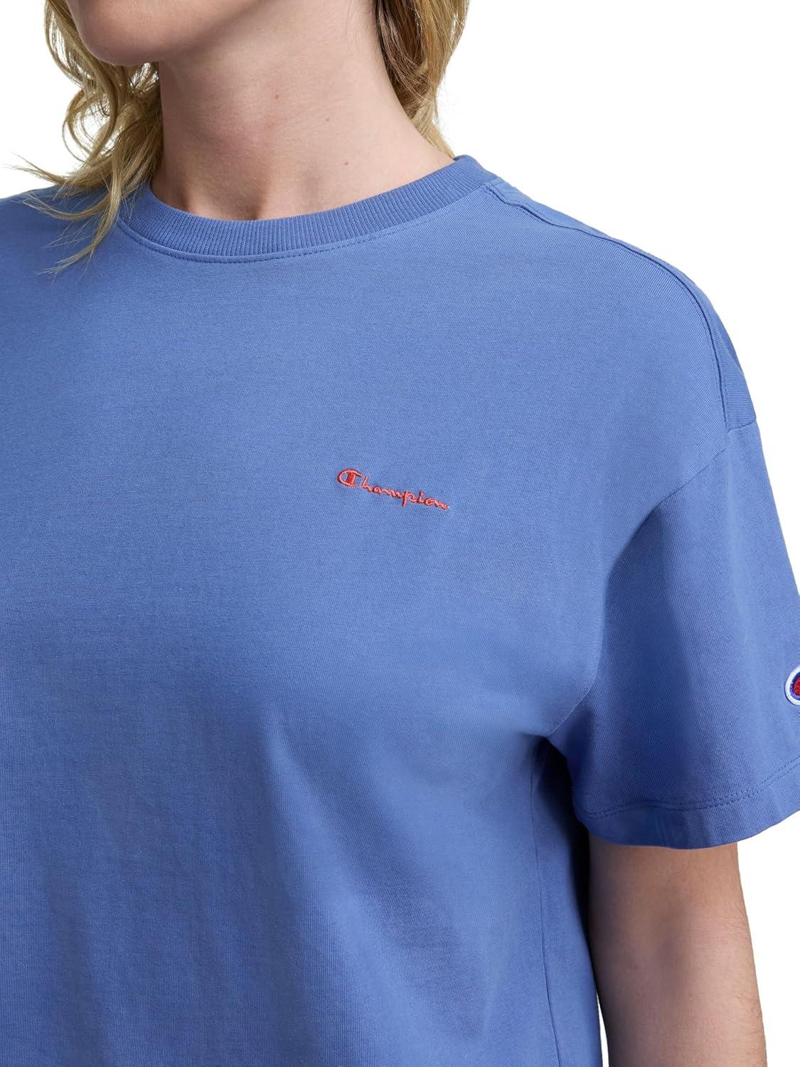 image:imageChampion Womens Classic Short Sleeve Graphic TShirt Loose Fit Script LogoCoastal Fjord