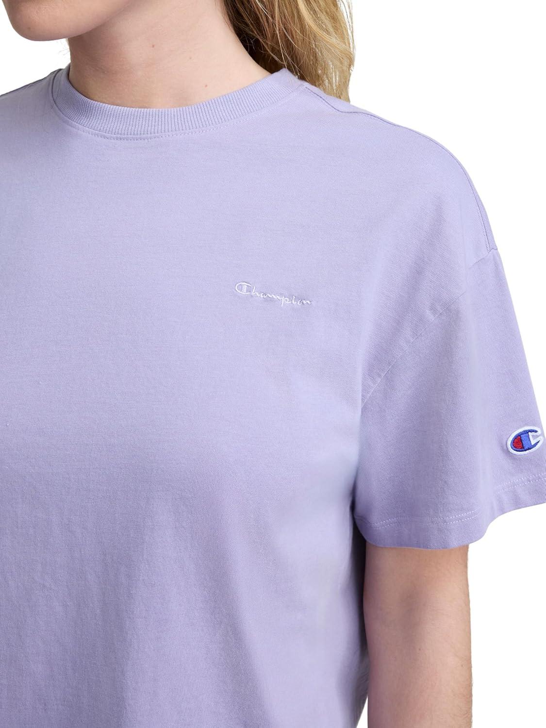 image:imageChampion Womens Classic Short Sleeve Graphic TShirt Loose Fit Script LogoDaybreak
