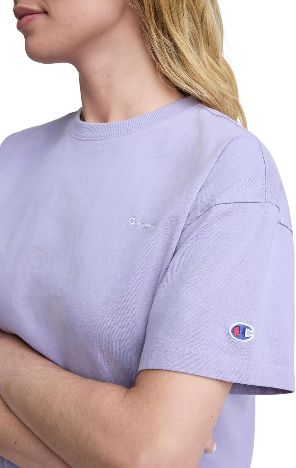 image:imageChampion Womens Classic Short Sleeve Graphic TShirt Loose Fit Script LogoDaybreak