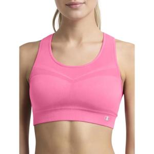 image:imageChampion Womens Sports Bra Infinity Racerback Moderate Support Seamless Sports Bra for WomenPink Cosmos