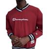 image:imageChampion Mens Lightweight VNeck Woven Pullover Script LogoPomegranate