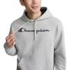 image:imageChampion Mens Pullover Fleece Hoodie Standard Fit Midweight Script Logo Available in Regular and Big amp TallPlatinum Silver Heather