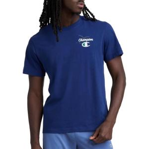 image:imageChampion Mens Classic Graphic Short Sleeve TShirt Standard Fit 2025 GraphicsBlue Depths  Sunsetters