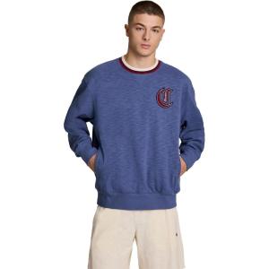 image:imageChampion Mens Indigo Dye Crewneck Sweatshirt Oversized Fit Midweight DistressedCoastal Fjord