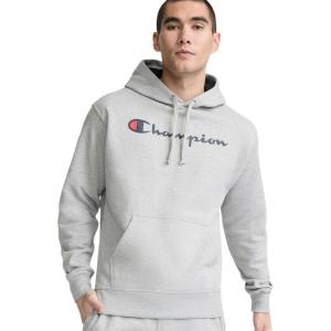 image:imageChampion Mens Pullover Fleece Hoodie Standard Fit Midweight Script Logo Available in Regular and Big amp TallPlatinum Silver Heather