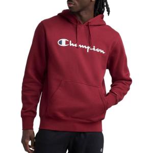 image:imageChampion Mens Pullover Fleece Hoodie Standard Fit Midweight Script Logo Available in Regular and Big amp TallPomegranate