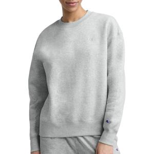 image:imageChampion Womens Crewneck Fleece Sweatshirt Loose Fit Midweight C Logo Available in Regular and PlusOxford Grey Heather