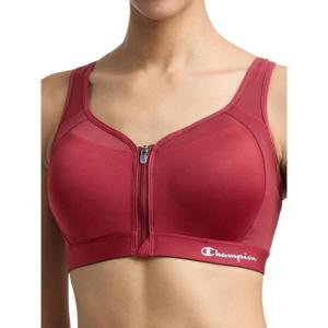 image:imageChampion Womens Sports Bra Motion Control Zip Highimpact Sports Bra Wirefree Bra for WomenPomegranate