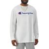 image:imageChampion Mens Classic Long Sleeve TShirt Standard Fit Script amp C Logo Available in Regular and Big amp TallWhite
