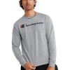 image:imageChampion Mens Classic Long Sleeve TShirt Standard Fit Script amp C Logo Available in Regular and Big amp TallOxford Gray Heather