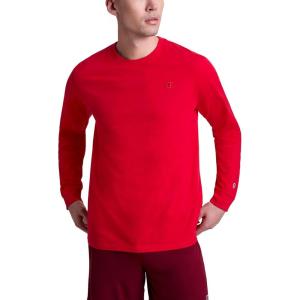image:imageChampion Mens Classic Long Sleeve TShirt Standard Fit Script amp C Logo Available in Regular and Big amp TallTango Red