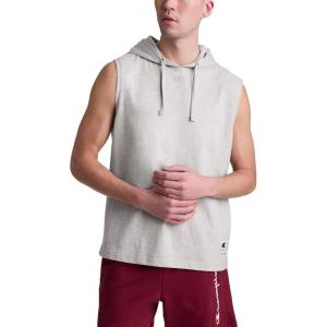 image:imageChampion Mens Sleeveless TShirt Hoodie Standard Fit LightweightOxford Gray Heather  C Logo