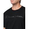 image:imageChampion Mens Classic Script Graphic Short Sleeve TShirt Standard Fit Tonal Logo Available in Regular and Big amp TallBlack  Tonal Script Logo