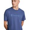 image:imageChampion Mens Classic Script Graphic Short Sleeve TShirt Standard Fit Tonal Logo Available in Regular and Big amp TallCoastal Fjord  Tonal Script Logo
