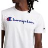 image:imageChampion Mens Classic Script Graphic Short Sleeve TShirt Standard Fit Tonal Logo Available in Regular and Big amp TallWhite  Classic Script Logo