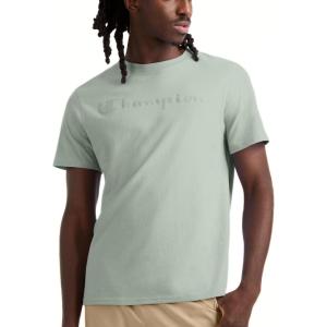 image:imageChampion Mens Classic Script Graphic Short Sleeve TShirt Standard Fit Tonal Logo Available in Regular and Big amp TallClever Sage